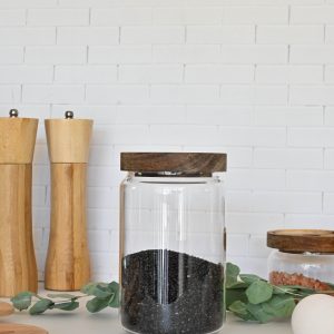 Frasco tapa madera 750 ml